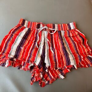 Urban Rebel Red Striped Women's Shorts
